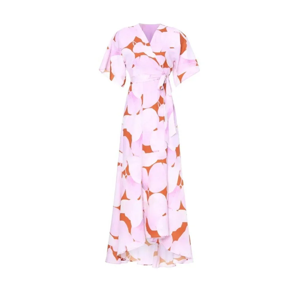 Hutch Floral Wrap Maxi in Pink Purple - Picture 4 of 10